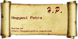 Hegyesi Petra névjegykártya