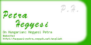 petra hegyesi business card